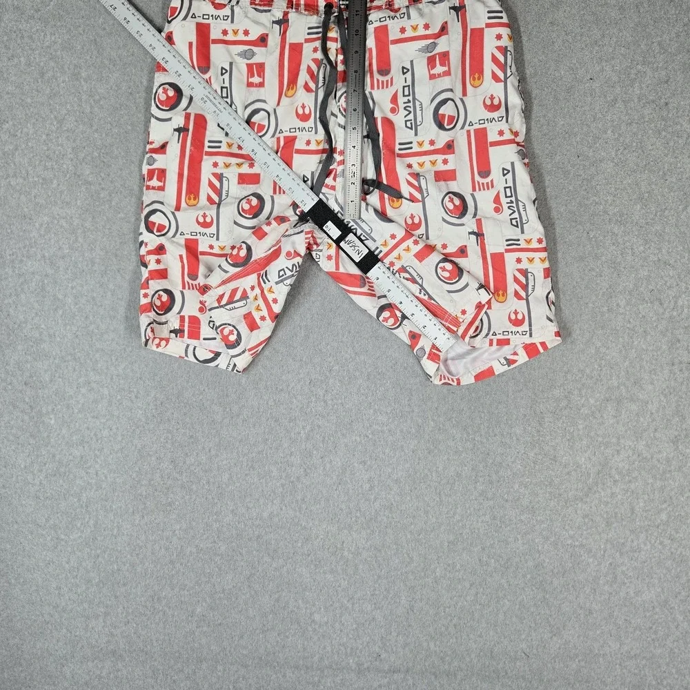 Star Wars Men Swimwear 2XL White Swim Trunks Graphic Logo